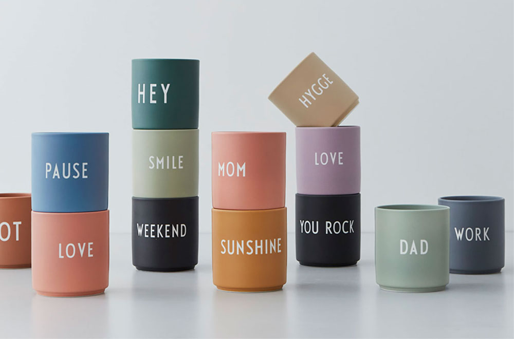 tykky design letters cups bekers flavourites