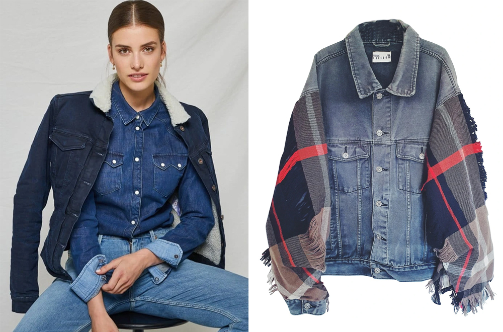 Links: Kuyichi warm jeans jacket, rechts: upcycled denim Jacket @sixandsons