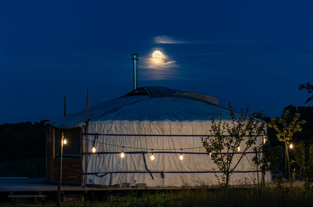 In een yurt