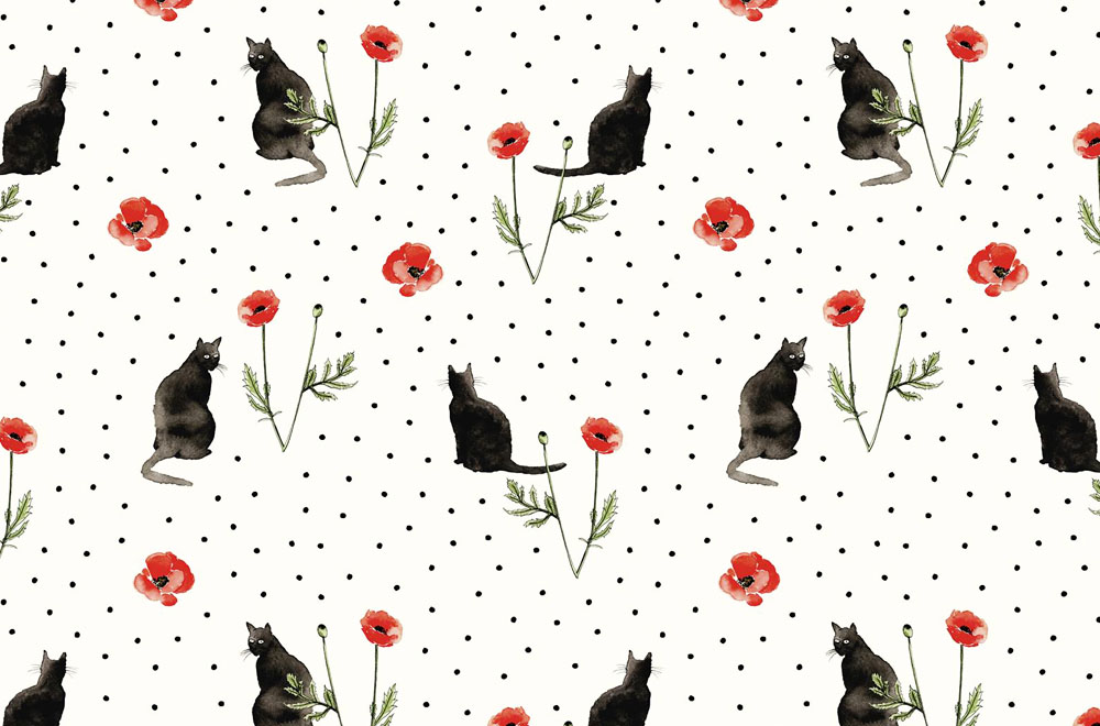 Woonwinkel Studio Assorti Print Cats & Poppies Flavourites