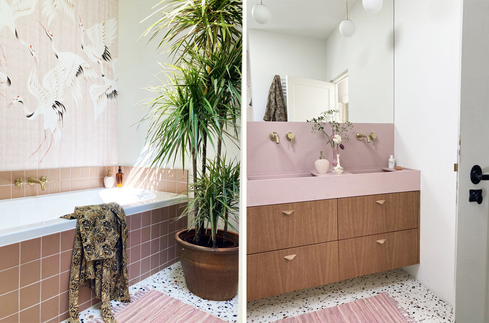 Zo leuk bedacht, deze roze badkamer!