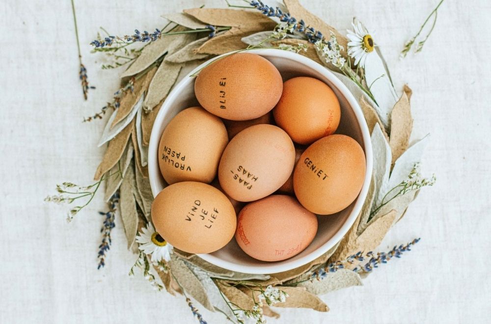 Gezien bij Dille & Kamille: eieren met een persoonlijk tekstje